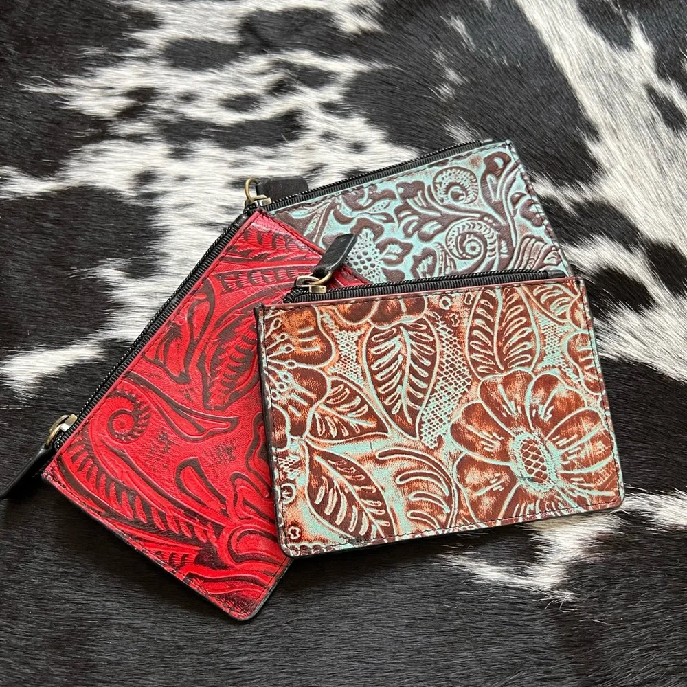 Green NEW Style MyRa BaG Embossed credit Card holder Leather gift idea - Picture 3 of 4